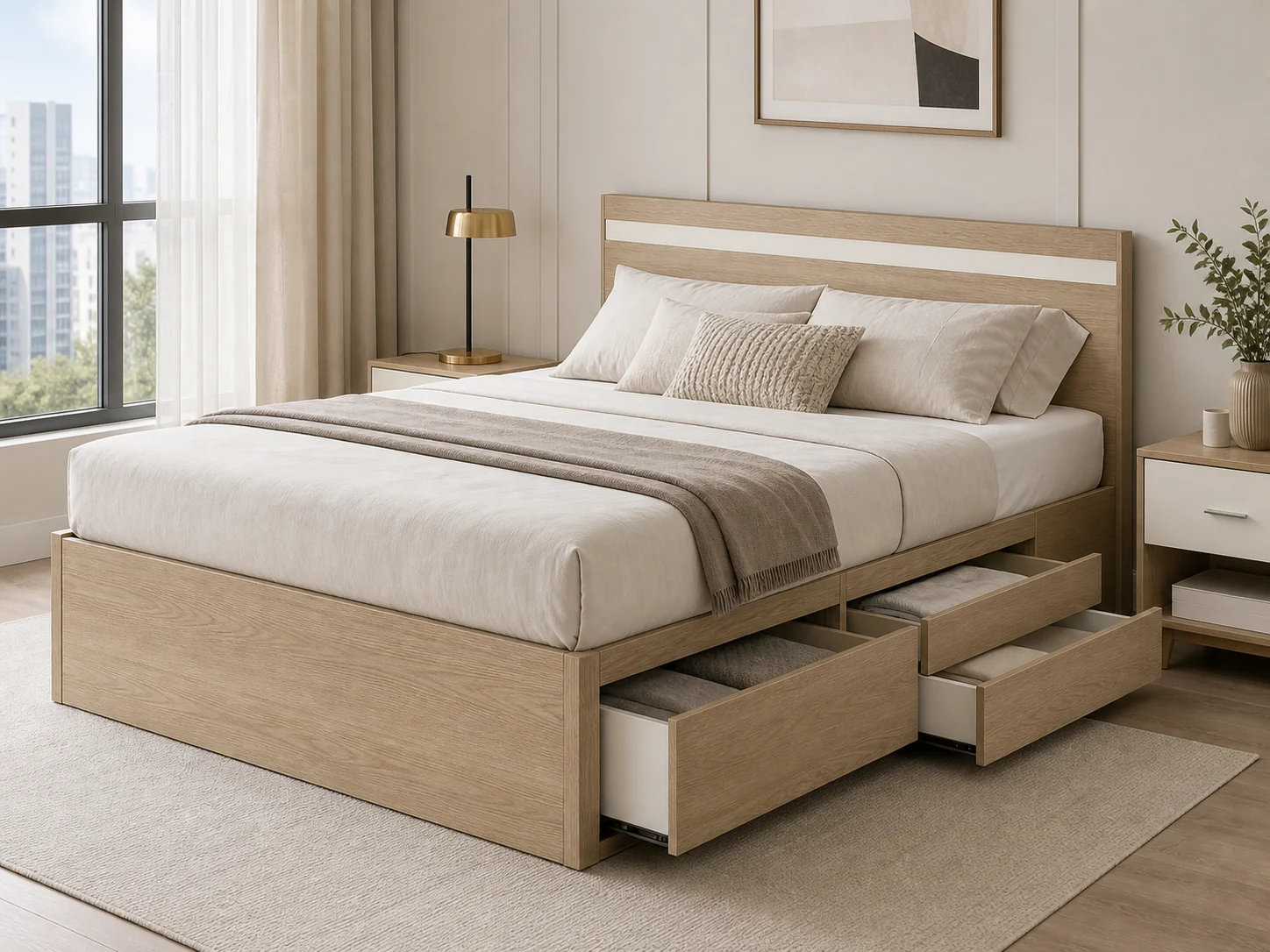REST QUEEN STORAGE BED by MULIFANG